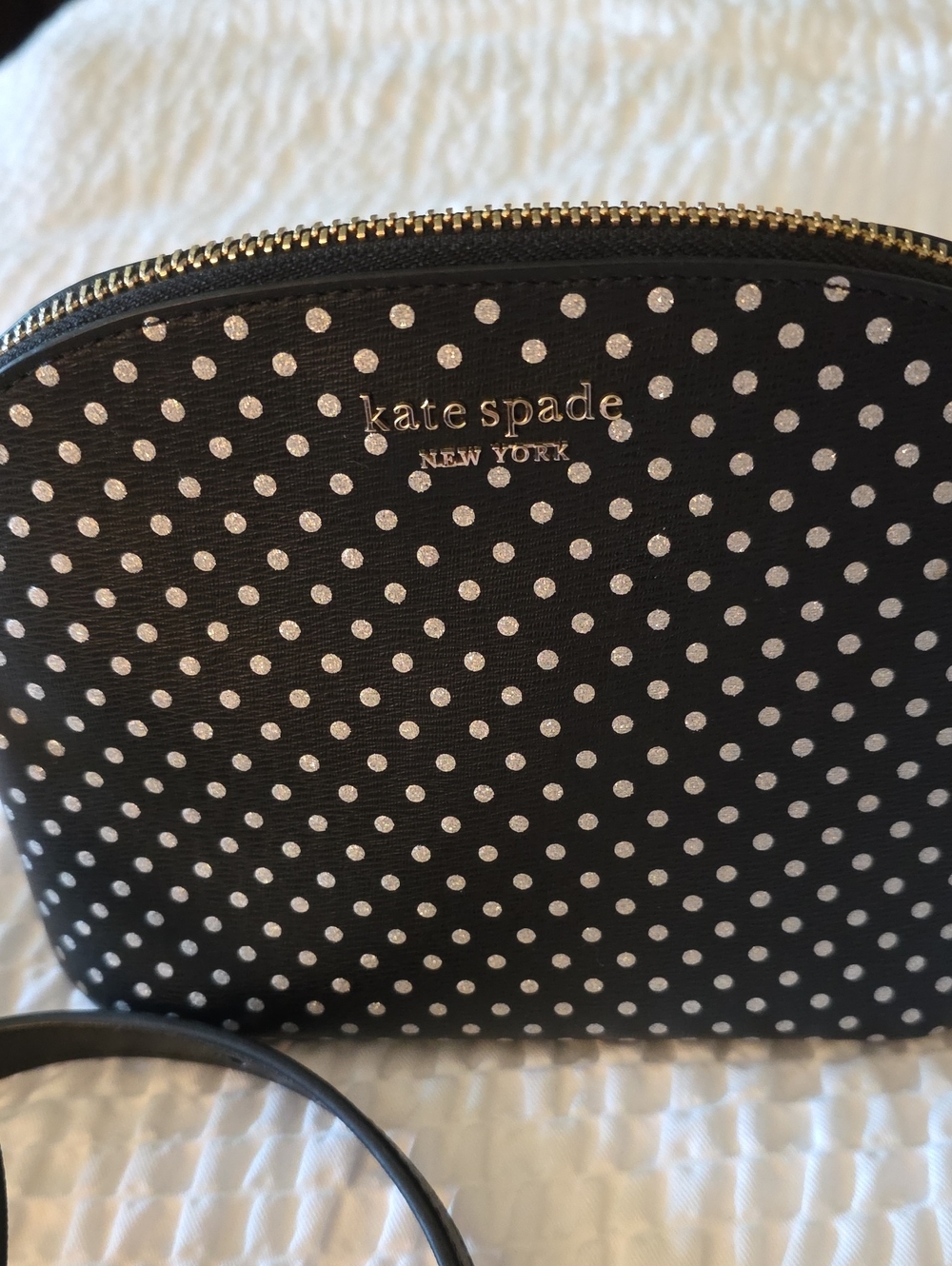 kate spade Black and Gold Polka Dot Bag NWOT